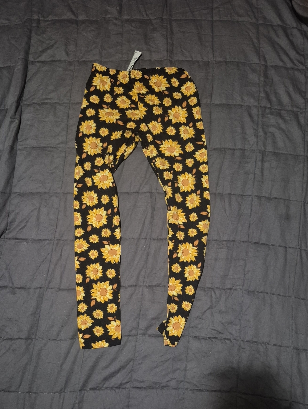 The Children's Place Black & Yellow Sunflower Leggings
